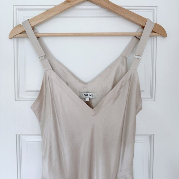 HORSES Atelier Slip Dress in Ivory/Champagne - Picture 5 of 16